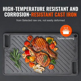 VEVOR grill/griddle thick iron plate ensures a durable cooking surface.