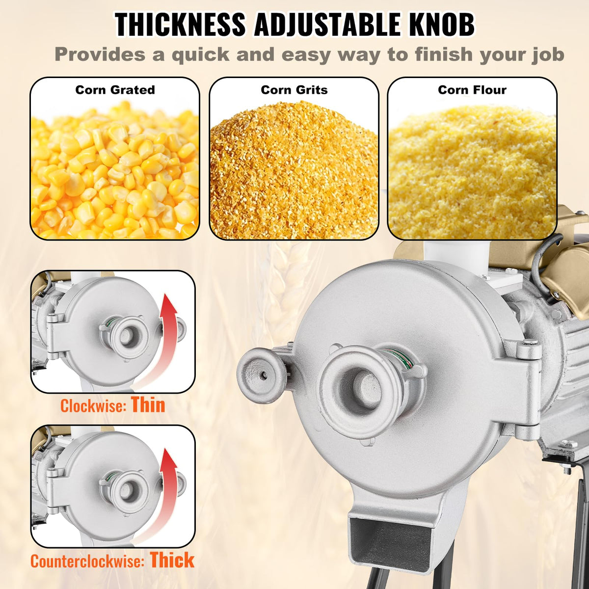 VEVOR heavy-duty iron body supports frequent commercial grinding.