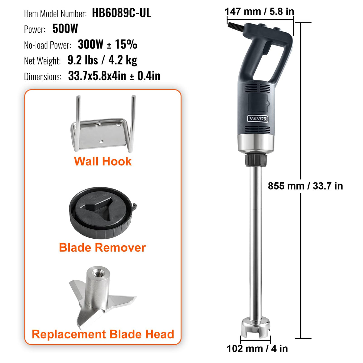 VEVOR overheating protection keeps the blender from overheating during long sessions.