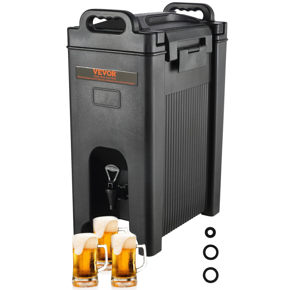 VEVOR insulated-dispenser-lid-closed keeps beverages ready for service.