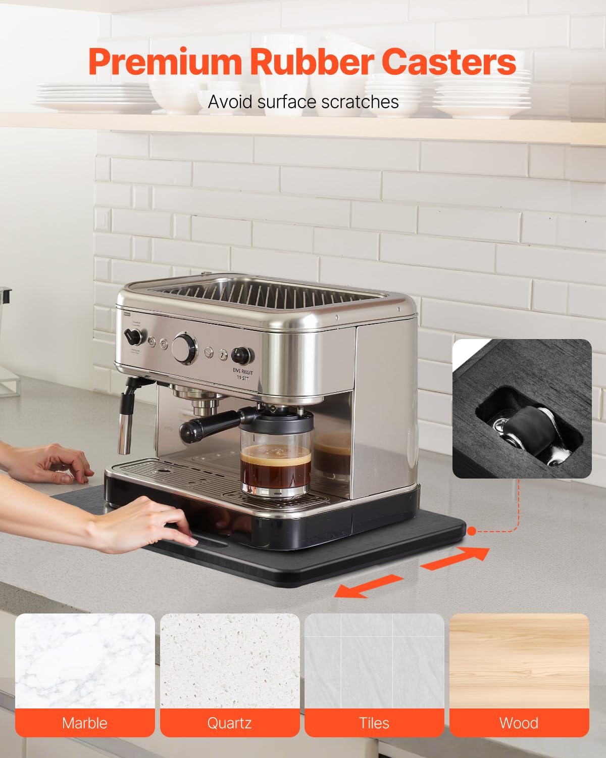 VEVOR black appliance slider fits most kitchen countertops setups