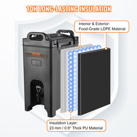 VEVOR light-weight-dispenser-with-handles for easy transport around cafe.