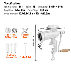 Heavy duty cast iron body of the VEVOR grinder resists rust