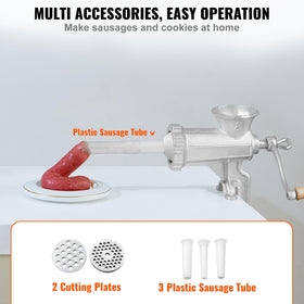 Three plastic sausage tubes for varied filling options