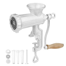 VEVOR manual meat grinder secured with table clamp for stable grinding on any counter