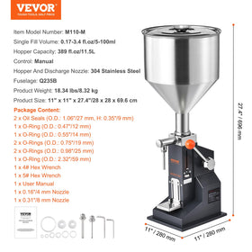 VEVOR manual paste liquid filling machine nozzle-options-4mm-8mm aid precise alignment.
