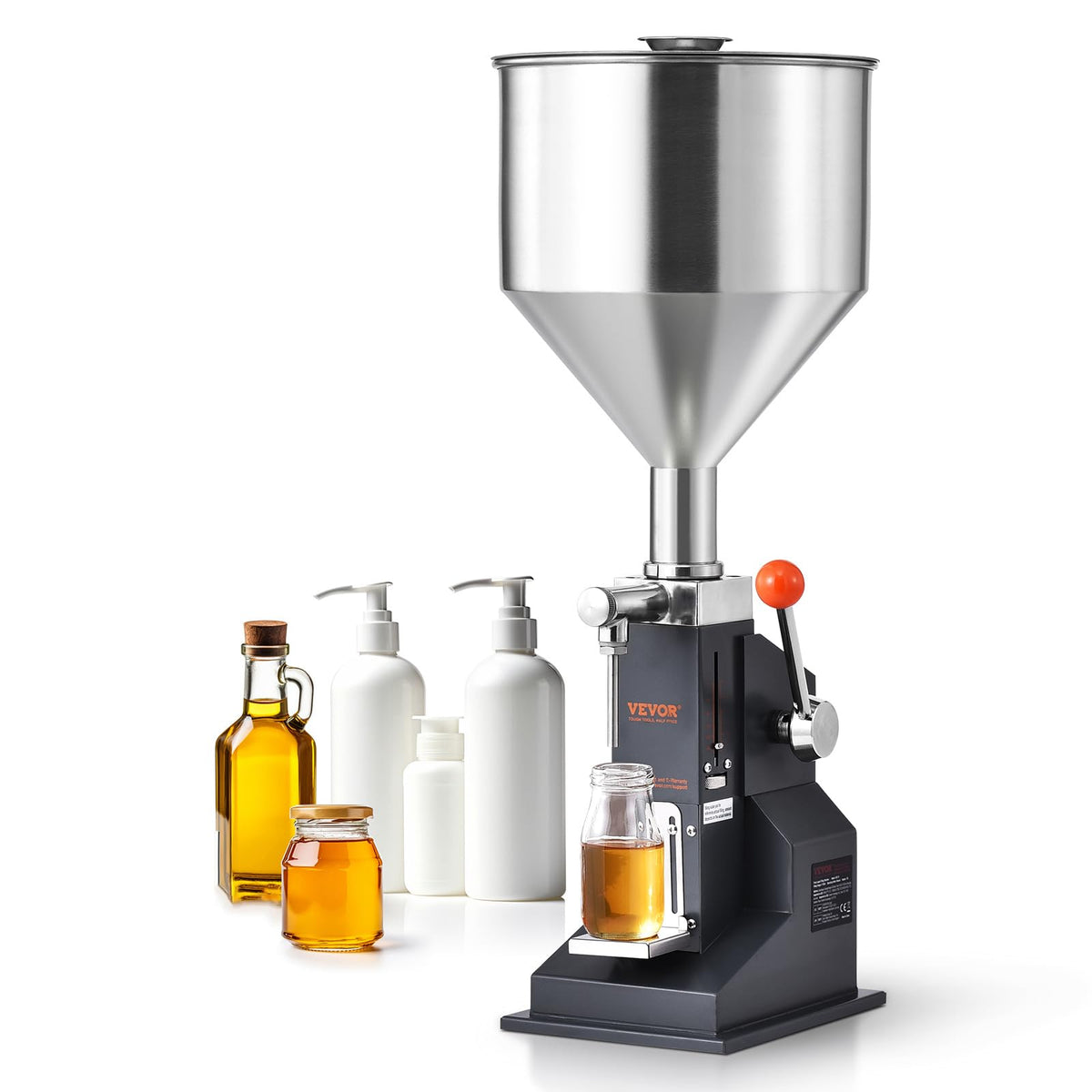 VEVOR manual paste liquid filling machine with reinforced handle for smoother filling.