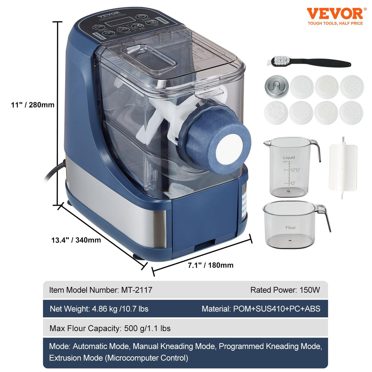 VEVOR dishwasher-safe parts simplify cleaning after use