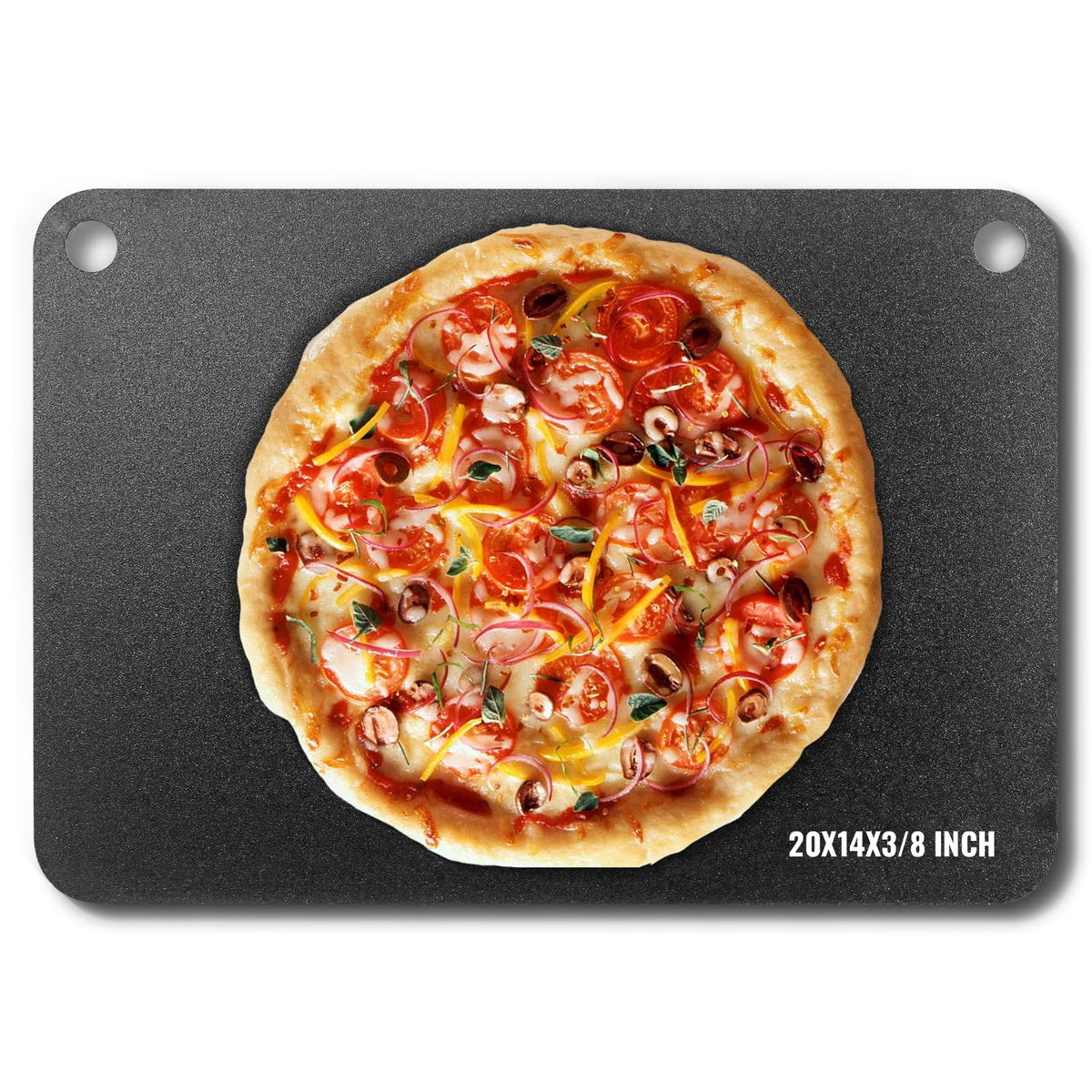 VEVOR pizza steel 20x14 front view for even heat distribution.