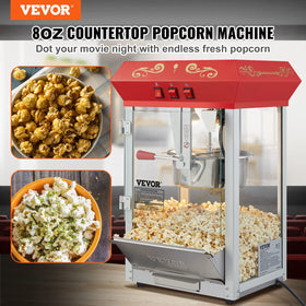 VEVOR popcorn machine 8oz kettle in action showing quick batch popping.