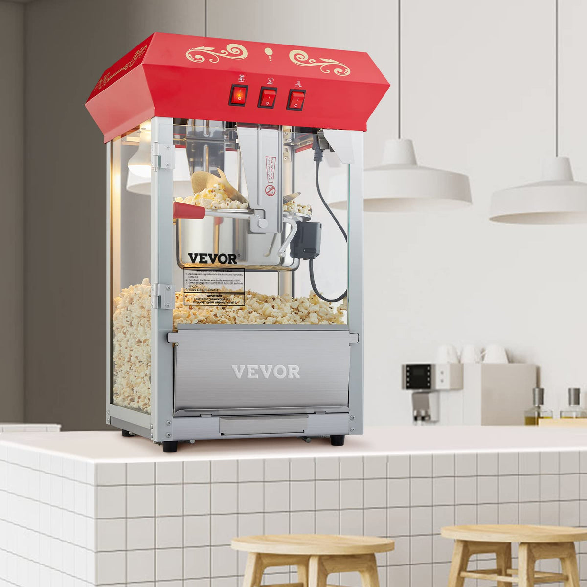 VEVOR accessories include scoop and spoons for quick portioning.
