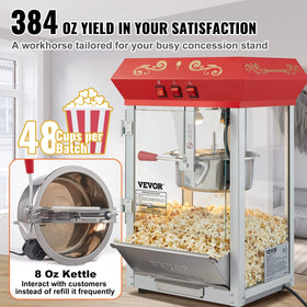 VEVOR popcorn machine 48-cups-batch capability for busy events and venues.