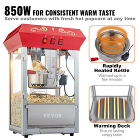 VEVOR countertop popcorn machine design for compact concession setups.