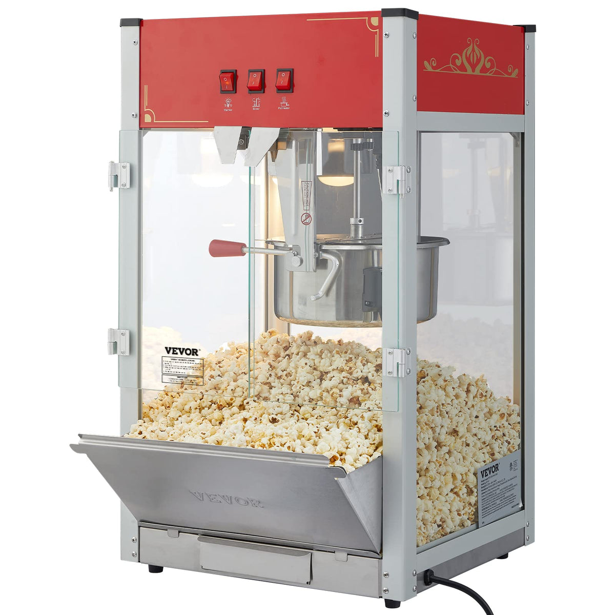VEVOR popcorn-machine scoop and spoons included for easy portioning.