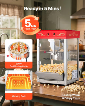 VEVOR warming deck keeps popcorn warm between servings