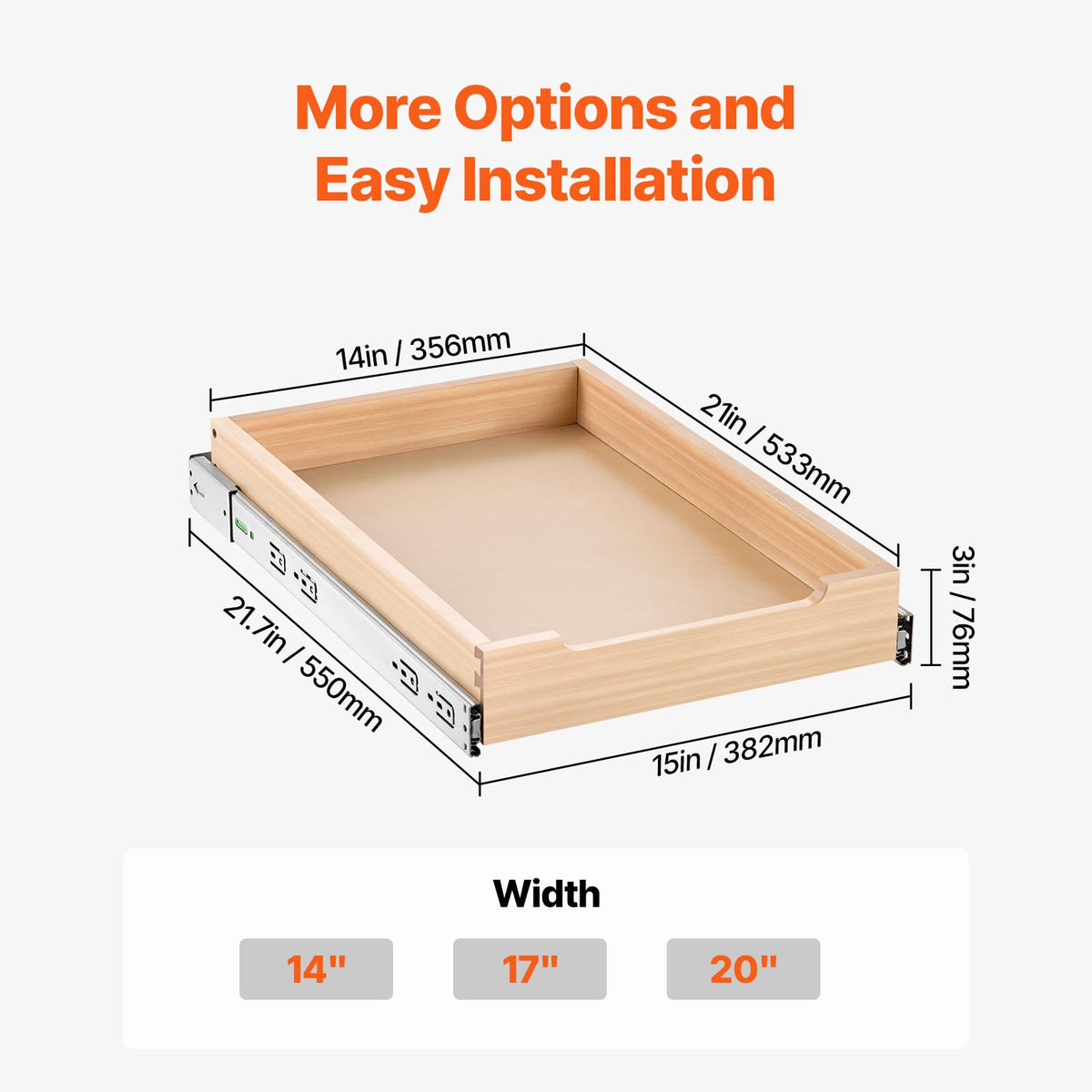 VEVOR compact footprint fits standard cabinets 14 x 21 inches