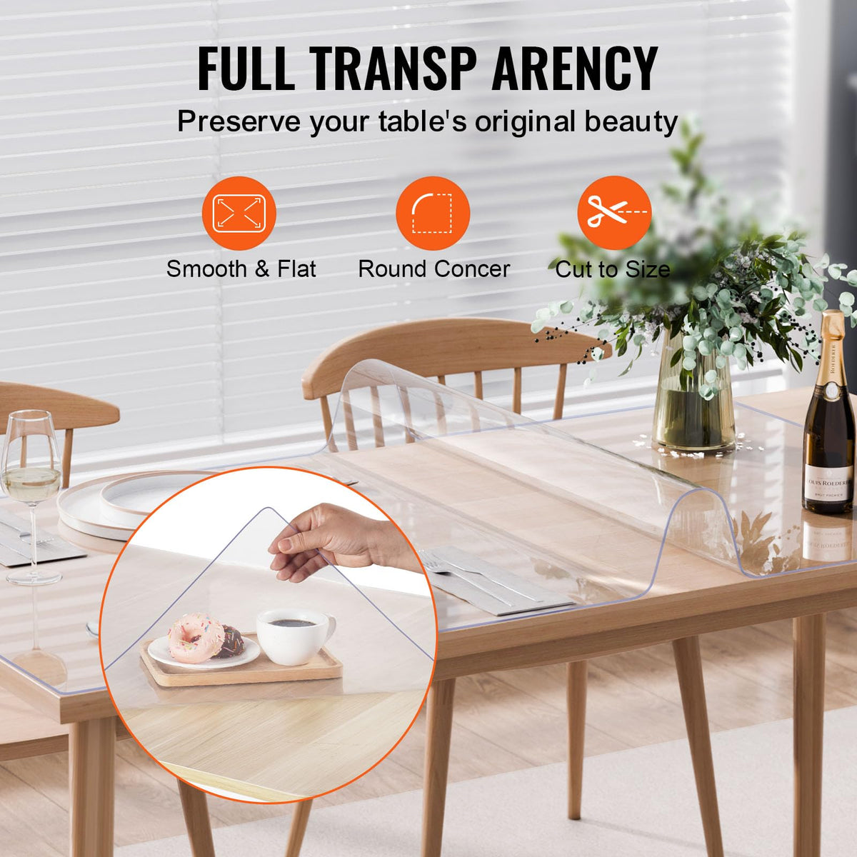 VEVOR protects against spills and heat while preserving surface clarity.