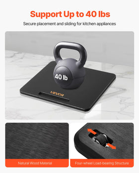 VEVOR sliding tray with silent wheels protects countertops during movement
