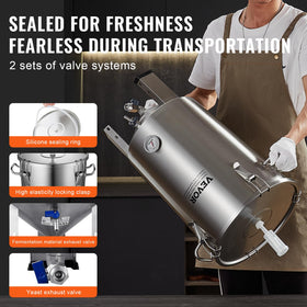 VEVOR stainless steel lid with silicone seal demonstrates leak protection.