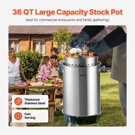 VEVOR stockpot bottom shows 0.8 mm thickness for fast heat transfer