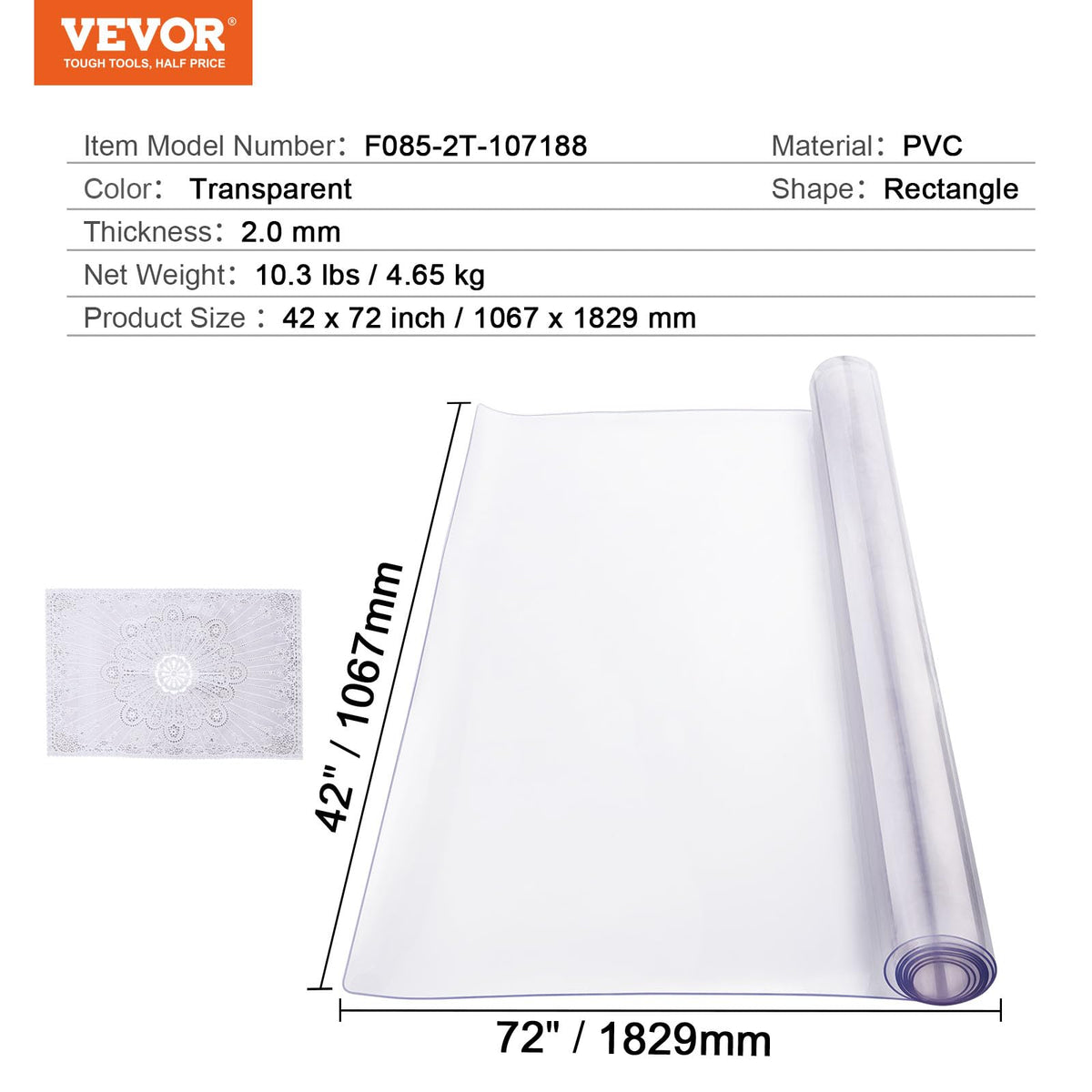 VEVOR table protector on dresser top preserves surface while in use