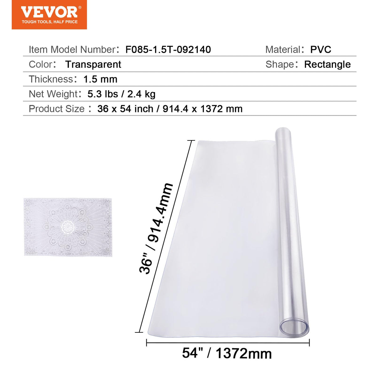 VEVOR table mat suits kitchen counters and end tables alike