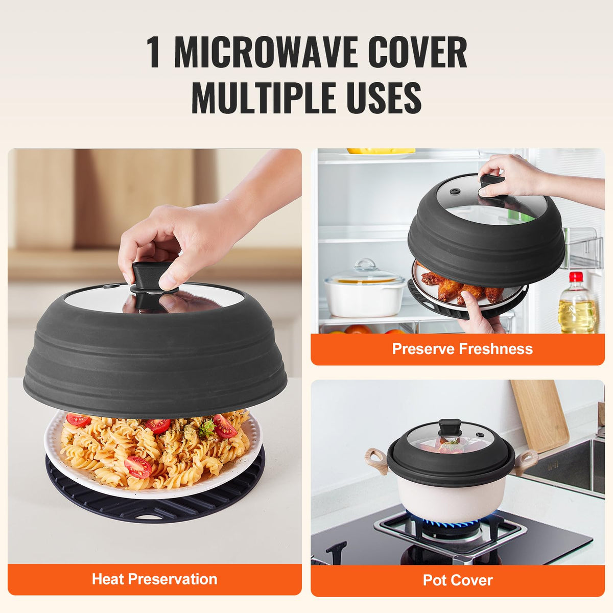 VEVOR tempered glass lid lets you watch food without removing
