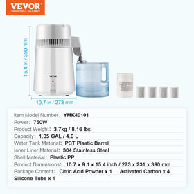 VEVOR cleaning packs included help maintain performance and scale prevention.