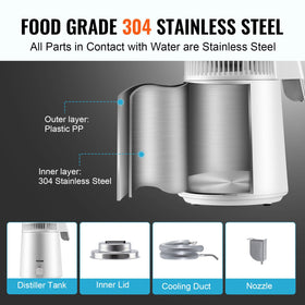VEVOR stainless-steel inner tank ensures durability and hygienic contact.