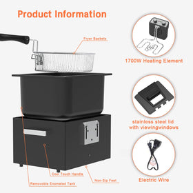 Vexon 5-liter fryer with three baskets enabling batch cooking for gatherings.