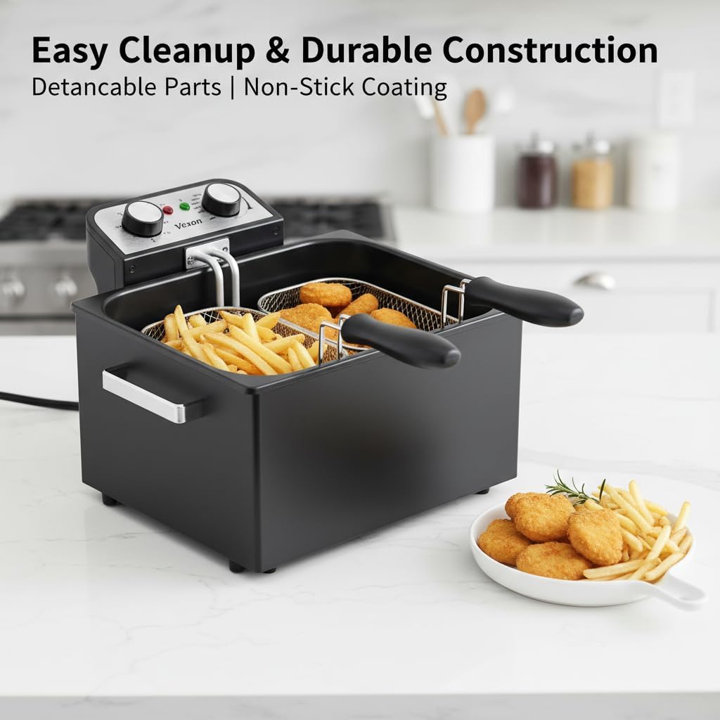 Vexon stainless steel deep fryer adds durable, stylish kitchen appeal.