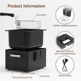 Vexon deep fryer view window shows cooking progress safely.