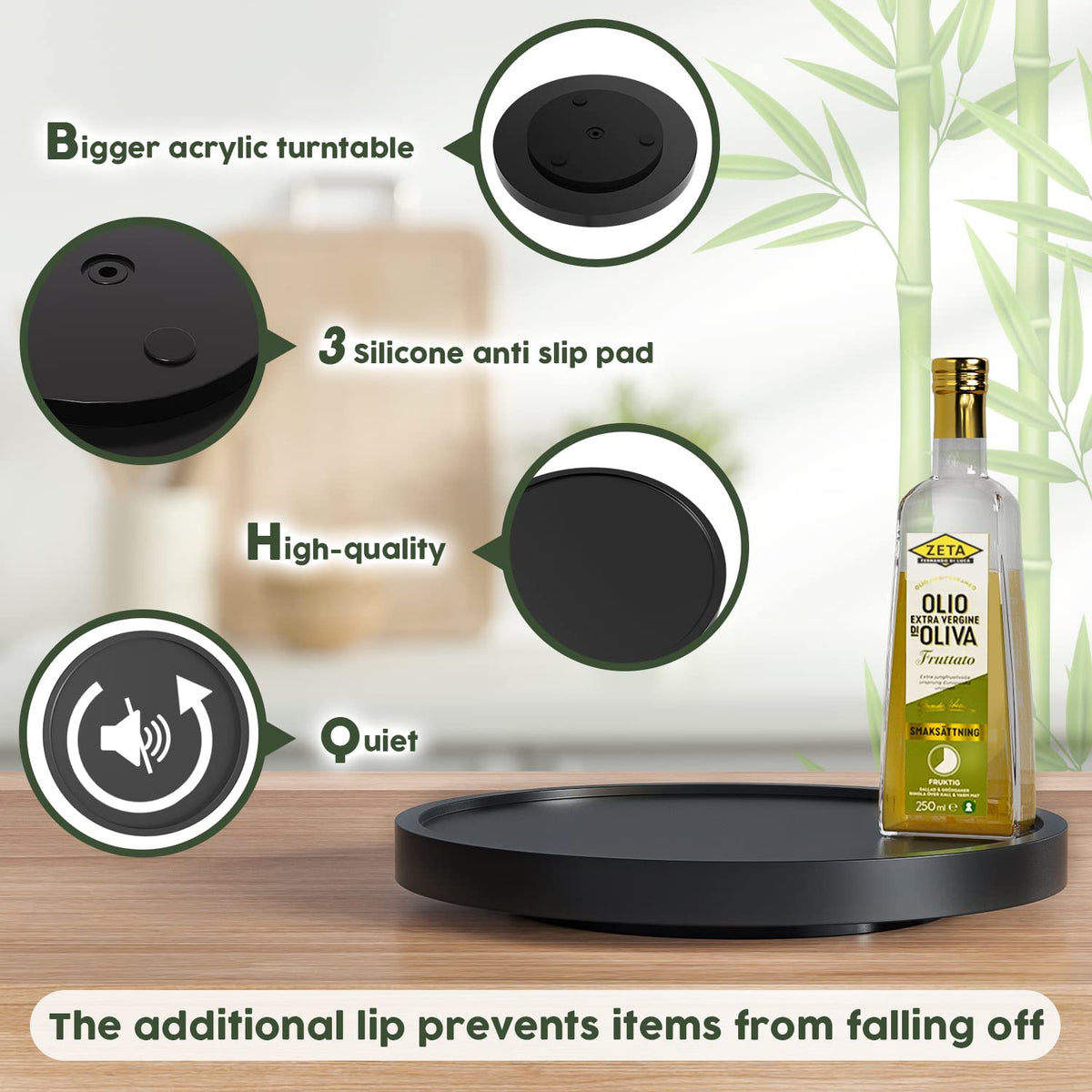 VeyFey bamboo design tray emphasizes eco-friendly, sturdy construction.