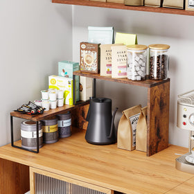 Vfelf coffee station organizer keeps cups and accessories within reach.