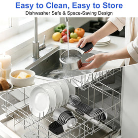 VFUNI dishwasher-safe measuring set for quick cleanup after cooking.
