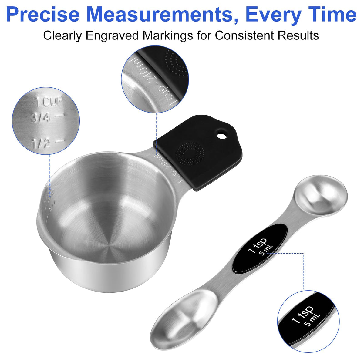 VFUNI double-sided magnetic spoons stay attached to cookware during prep.