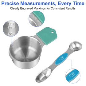 VFUNI dual markings on cups and spoons for quick readability.