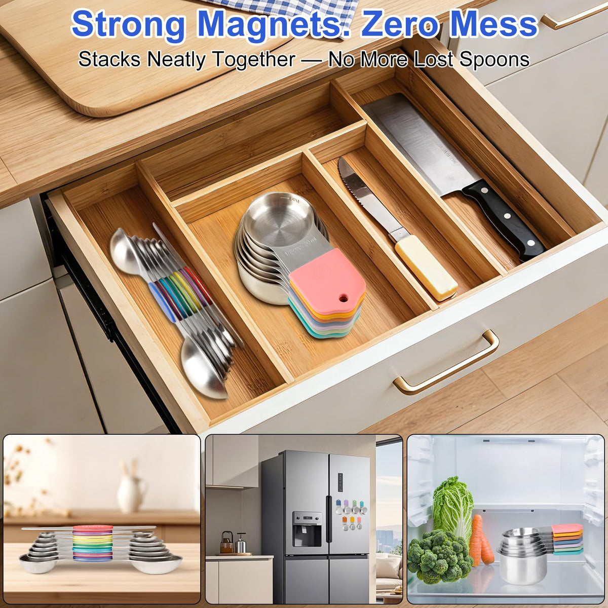 VFUNI magnetic cups attach to metal surfaces for convenient use.