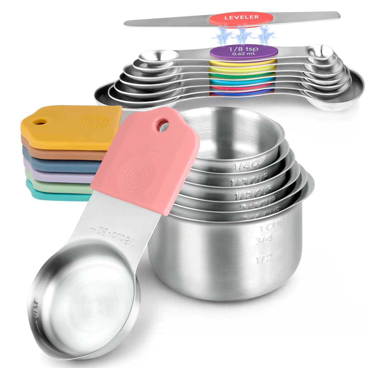 VFUNI magnetic nesting design for easy stacking and space-saving storage.
