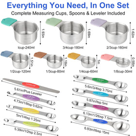 VFUNI versatile set measures dry ingredients and liquids with ease.