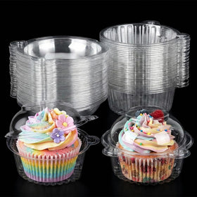VGOODALL 120-pack cupcake containers with clear lids for easy display and transport
