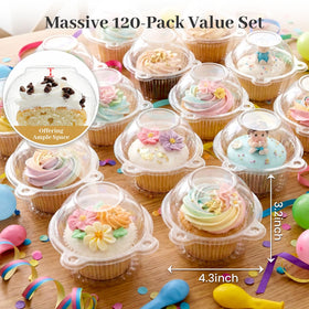 VGOODALL cupcake holders show a 360-degree view of decorated cupcakes
