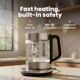 Vianté 30-minute keep-warm feature keeps tea ready.