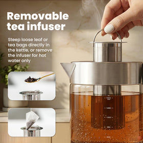 Vianté kettle automatic shut-off offers safe, hands-free operation.