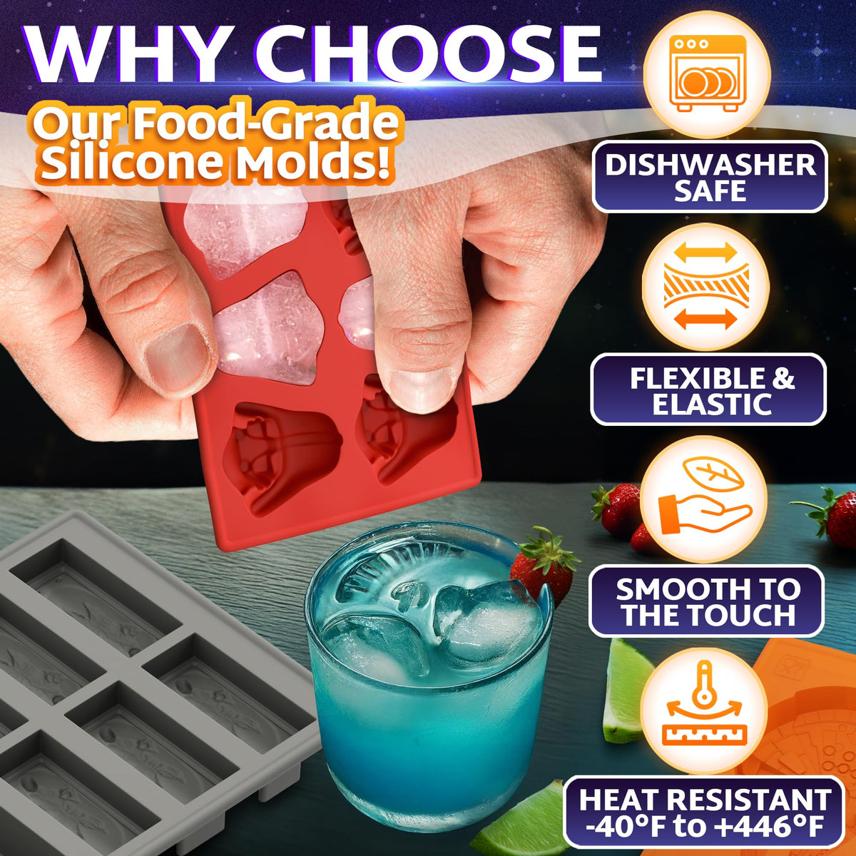 Vibrant Kitchen Easter brunch table molds add playful cosmic shapes to beverages