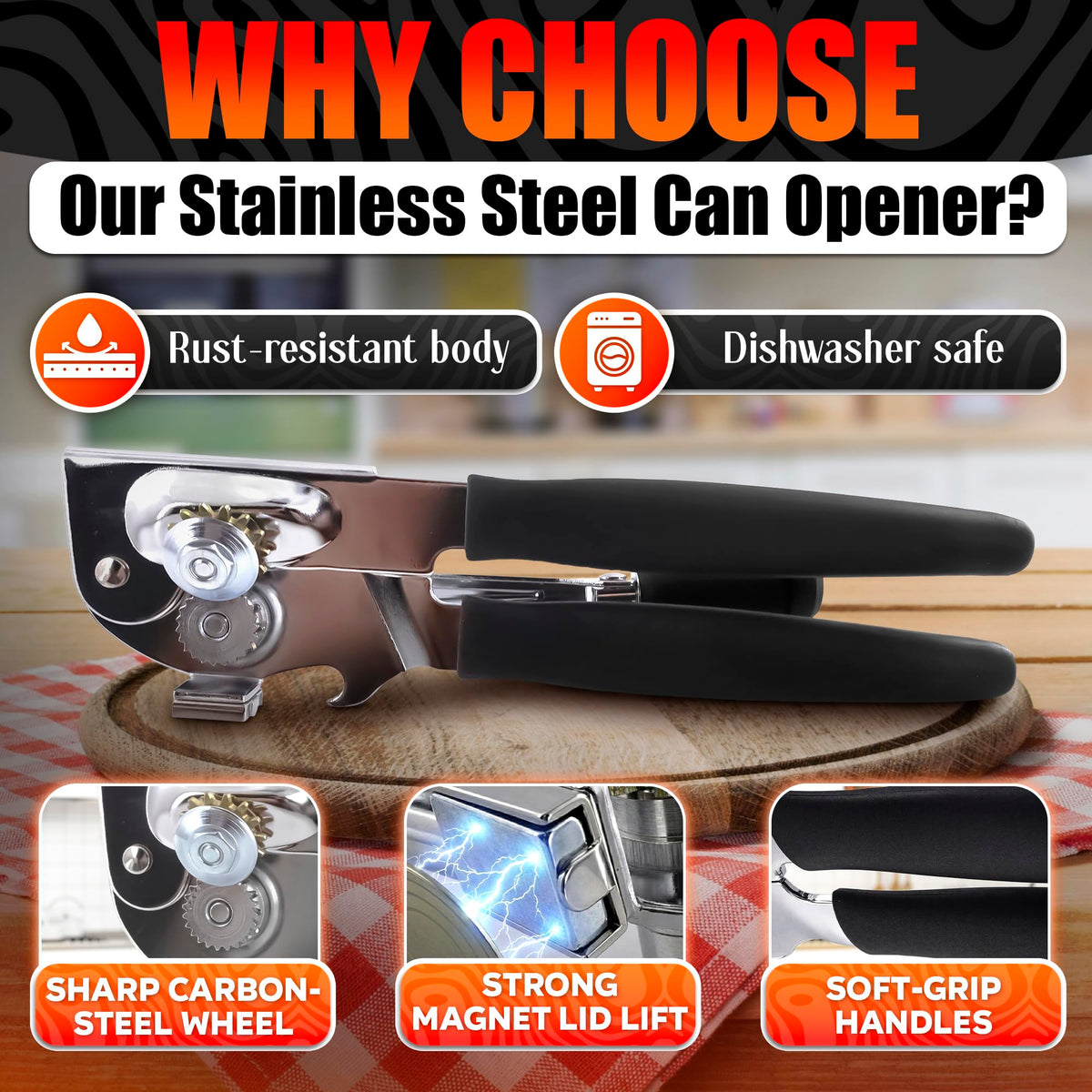 Vibrant Kitchen non-slip grip ensures secure handling, even when hands are wet.