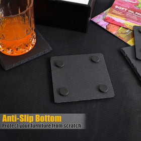 VIBRATITE felt pads on the bottom prevent movement and protect countertops.