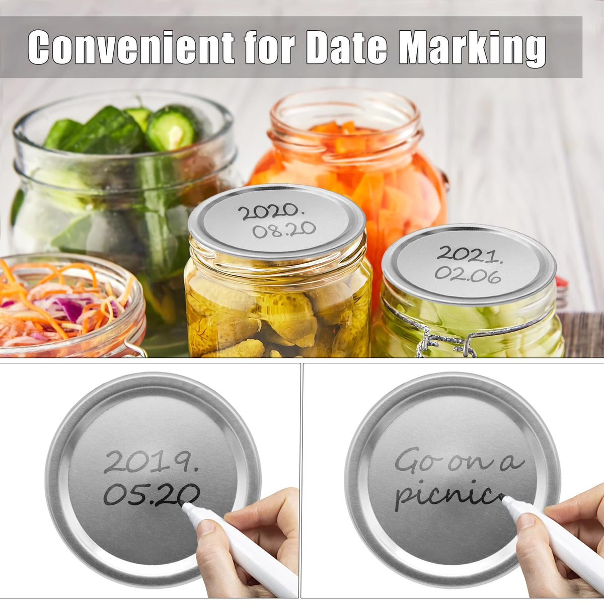 VIBRATITE labelling-ready lids allow contents to be marked directly on lid.