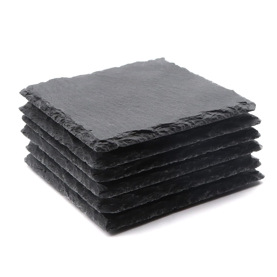 VIBRATITE square slate coaster 4in black protects surfaces while adding a stylish touch.