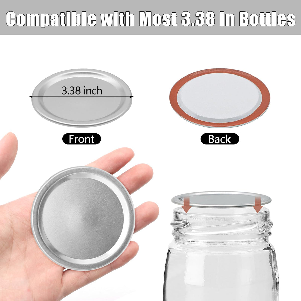 VIBRATITE wide-mouth lids fit Ball and Kerr jars for reliable storage.